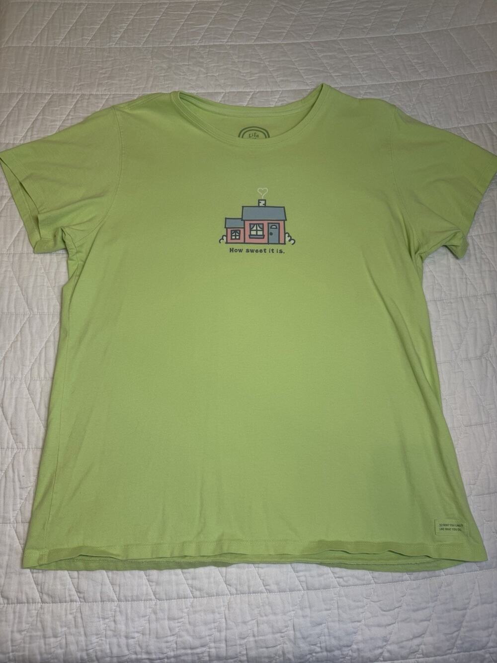 LIFE IS GOOD tshirt size XL How sweet It Is green short sleeve women